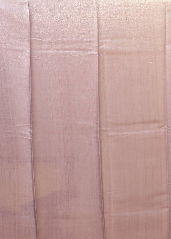Cream Tussar Silk Saree With Blouse Piece