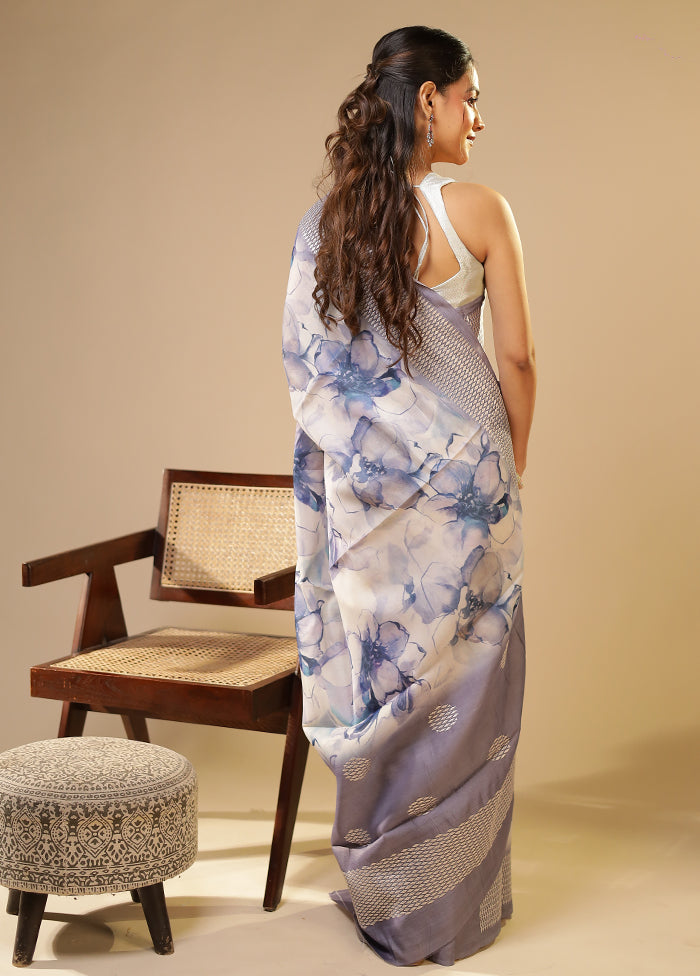 Cream Tussar Silk Saree With Blouse Piece
