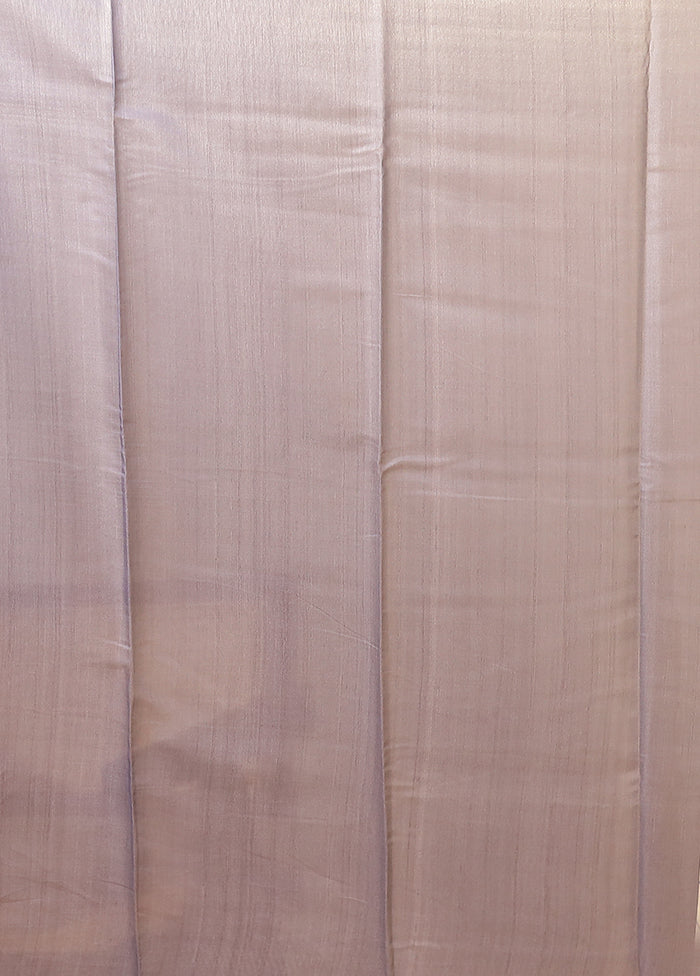 Cream Tussar Silk Saree With Blouse Piece