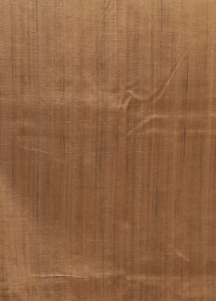 Brown Tussar Silk Saree With Blouse Piece