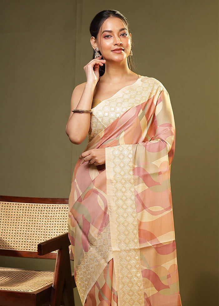 Multicolor Tussar Silk Saree With Blouse Piece