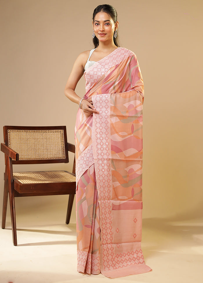 Multicolor Tussar Silk Saree With Blouse Piece