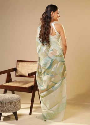 Multicolor Tussar Silk Saree With Blouse Piece