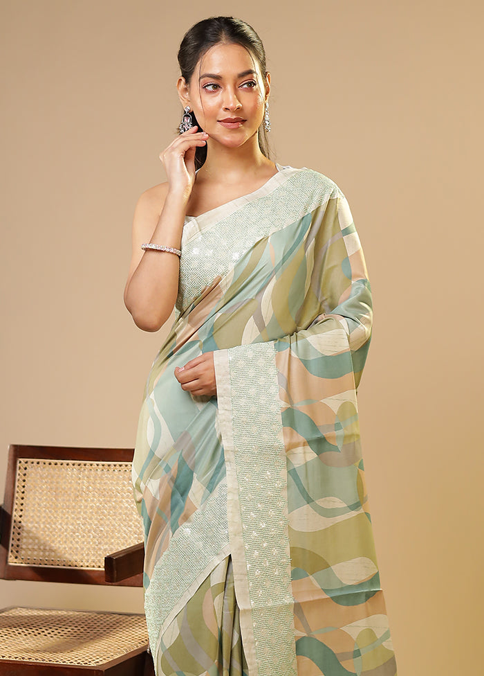 Multicolor Tussar Silk Saree With Blouse Piece