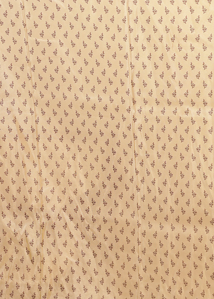 Cream Tussar Silk Saree With Blouse Piece