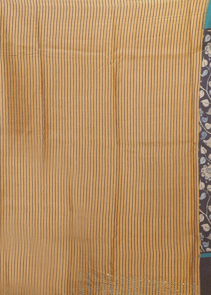 Blue Tussar Silk Saree With Blouse Piece