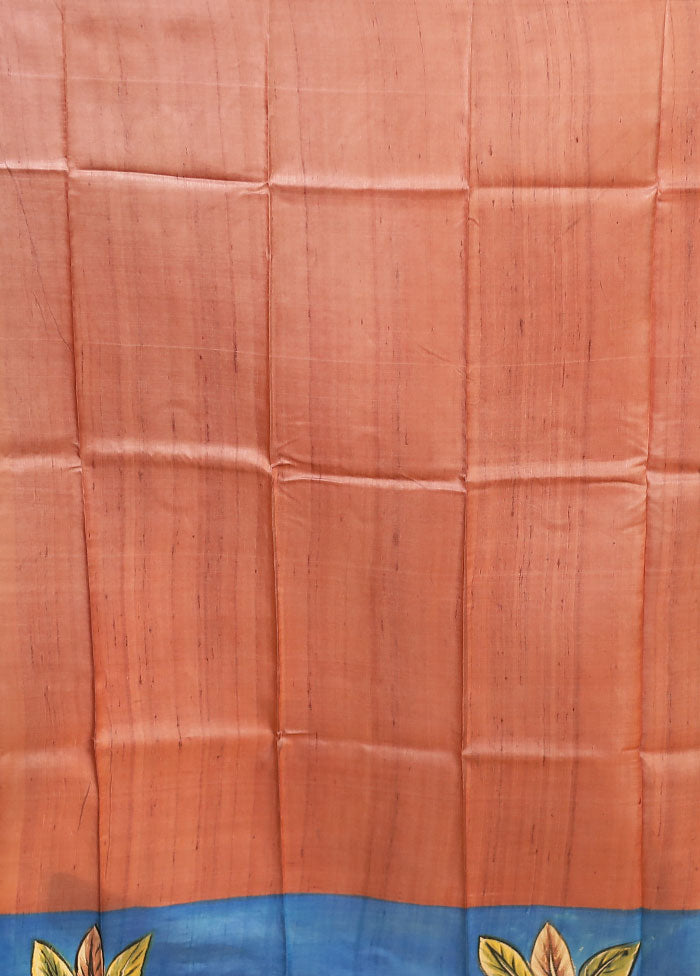 Cream Printed Pure Silk Saree Without Blouse Piece
