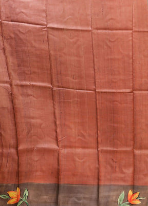 Grey Printed Pure Silk Saree Without Blouse Piece