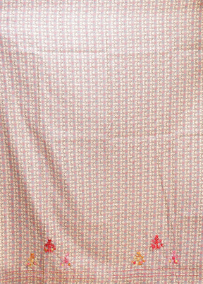 Pink Tussar Silk Saree With Blouse Piece