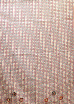 Cream Tussar Silk Saree With Blouse Piece