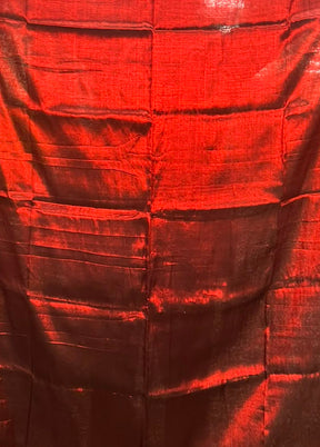 Maroon Tissue Silk Saree With Blouse Piece