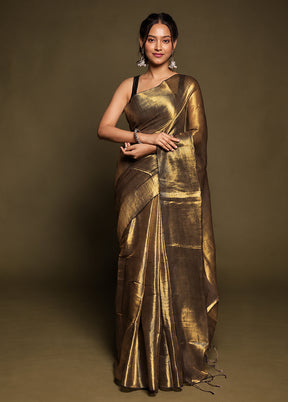 Gold Tissue Silk Saree With Blouse Piece
