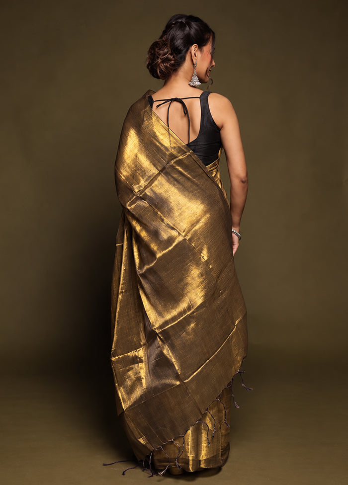 Gold Tissue Silk Saree With Blouse Piece