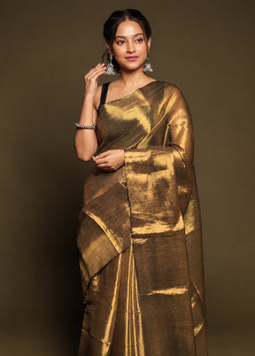 Gold Tissue Silk Saree With Blouse Piece