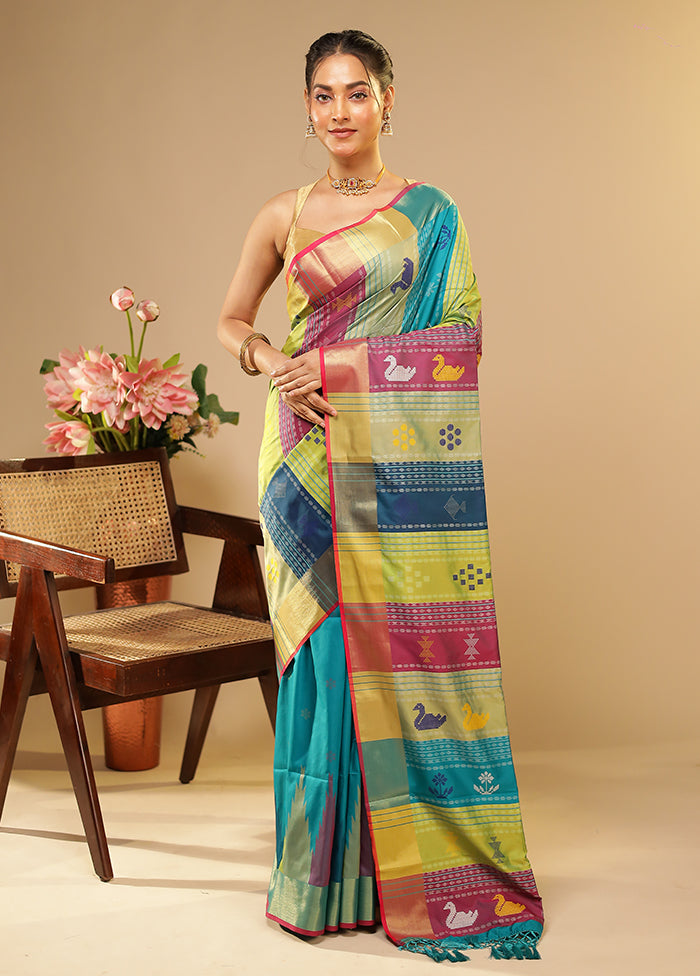 Multicolor Kalakethra Saree With Blouse Piece