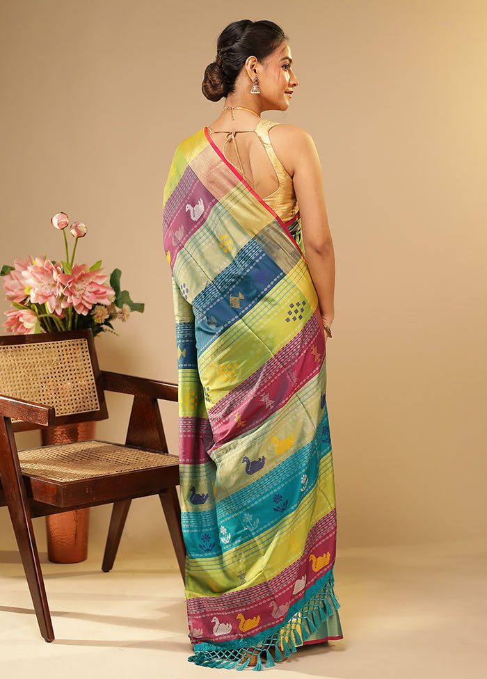 Multicolor Kalakethra Saree With Blouse Piece