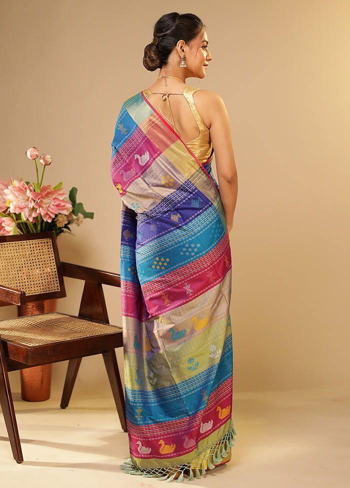 Multicolor Kalakethra Saree With Blouse Piece