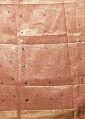 Pink Linen Silk Saree With Blouse Piece