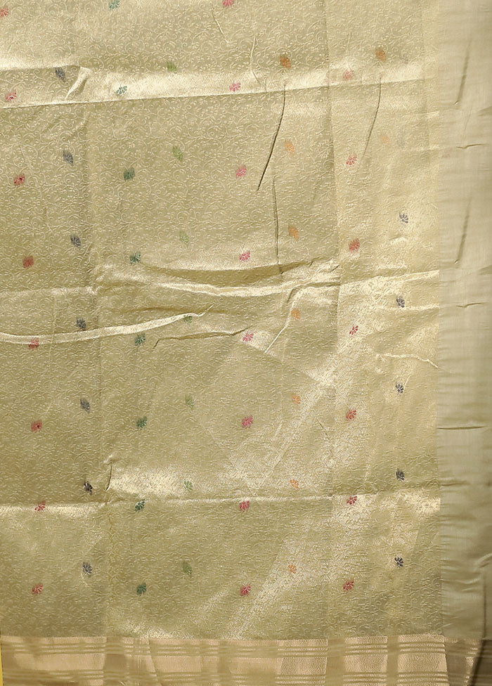 Green Linen Silk Saree With Blouse Piece