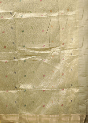 Green Linen Silk Saree With Blouse Piece