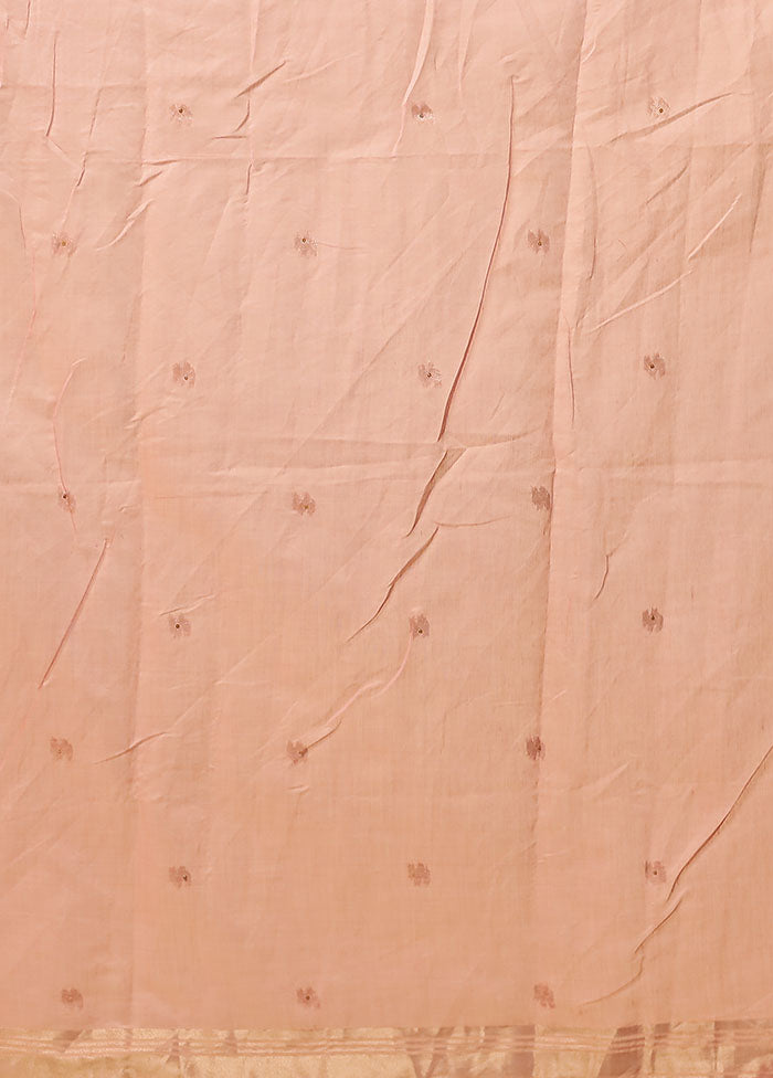 Pink Linen Silk Saree With Blouse Piece