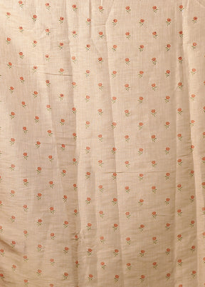 Rust Linen Silk Saree With Blouse Piece