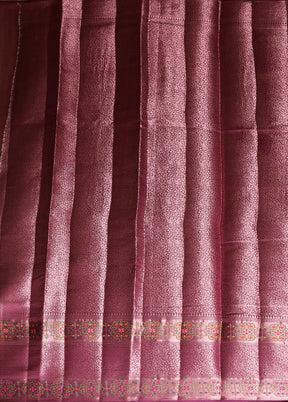 Purple Handloom Dupion Pure Silk Saree With Blouse Piece