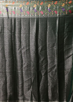 Green Handloom Dupion Pure Silk Saree With Blouse Piece