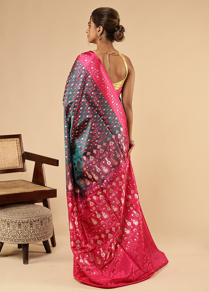Green Tanchoi Silk Saree With Blouse Piece