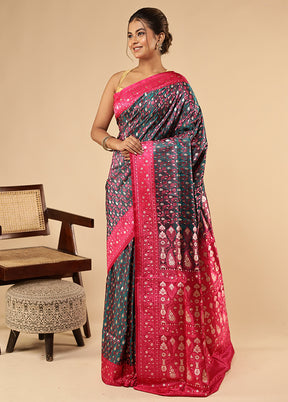 Green Tanchoi Silk Saree With Blouse Piece