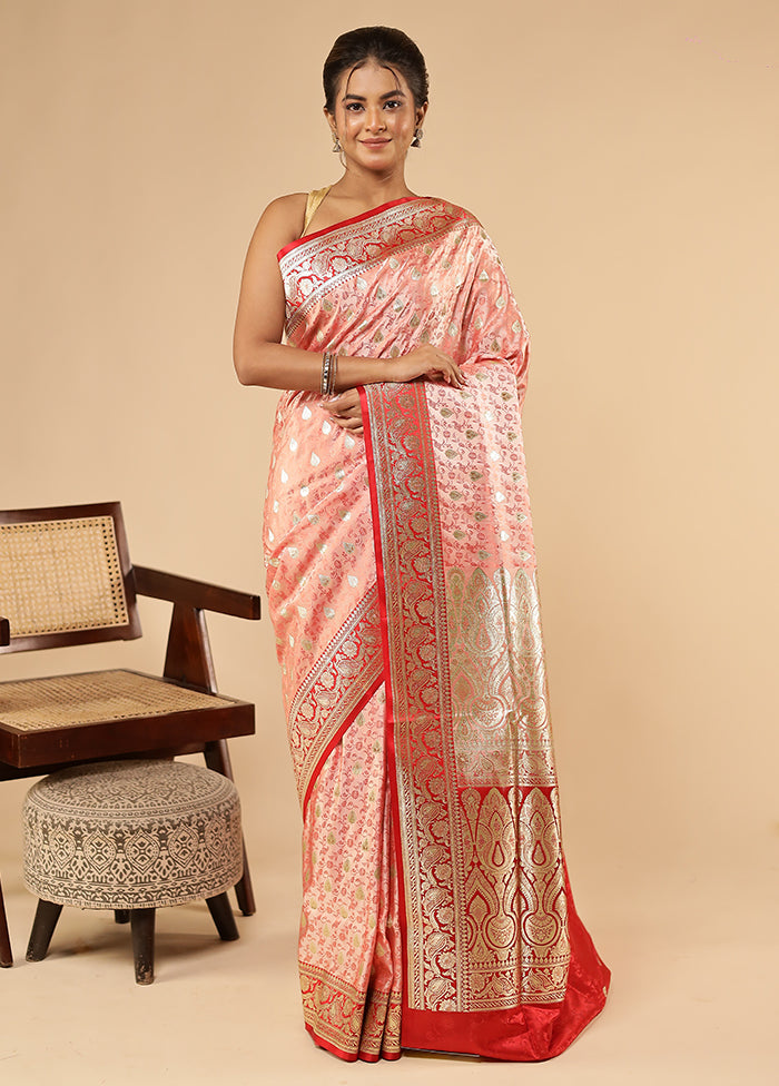 Pink Tanchoi Silk Saree With Blouse Piece