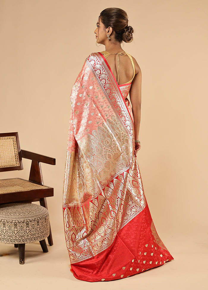 Pink Tanchoi Silk Saree With Blouse Piece