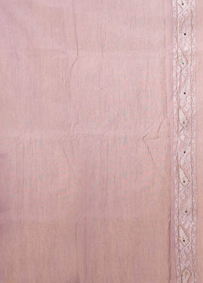 Purple Khadi Cotton Saree With Blouse Piece