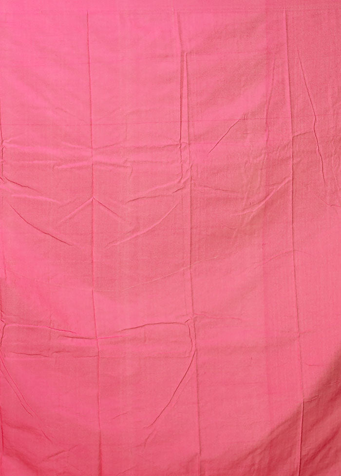 Pink Dupion Silk Saree With Blouse Piece