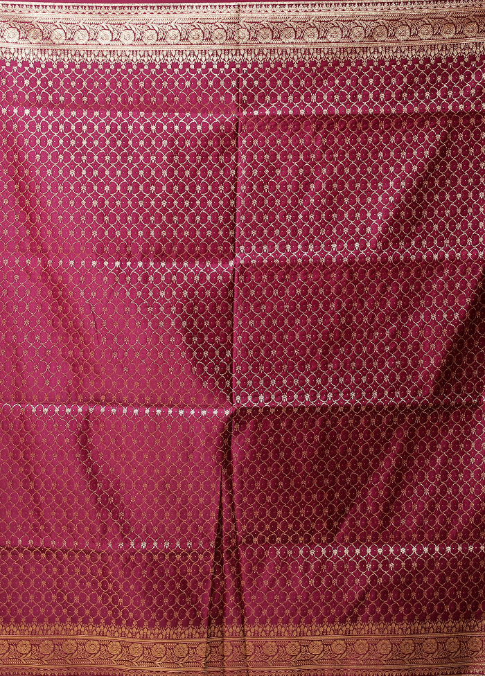 Purple Banarasi Silk Saree With Blouse Piece