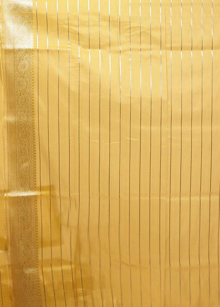 Yellow Tissue Silk Saree With Blouse Piece