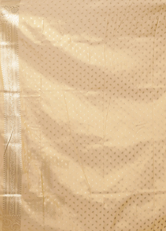 Cream Tissue Silk Saree With Blouse Piece