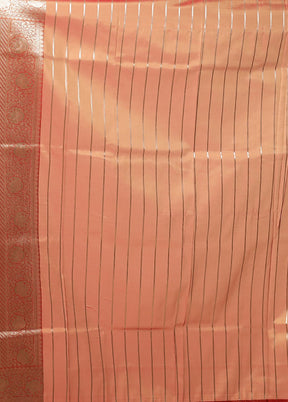 Rust Tissue Silk Saree With Blouse Piece