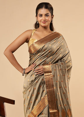 Green Assam Silk Saree With Blouse Piece