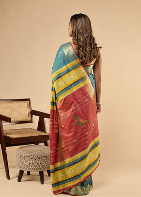 Multicolor Kalakethra Saree With Blouse Piece