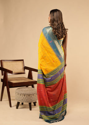 Multicolor Kalakethra Saree With Blouse Piece