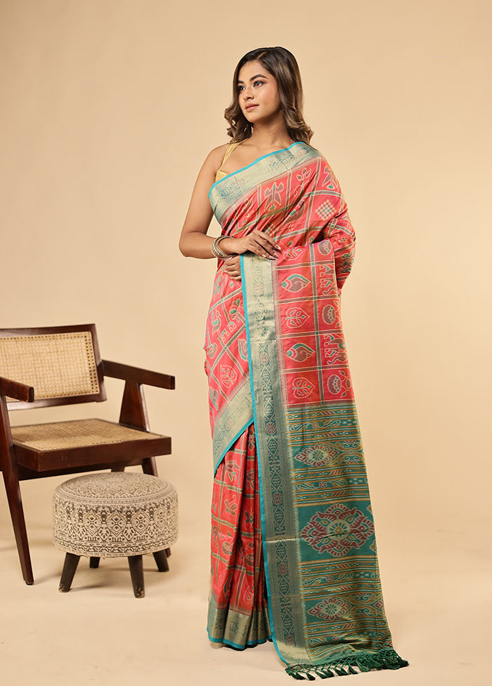 Pink Dupion Silk Saree With Blouse Piece