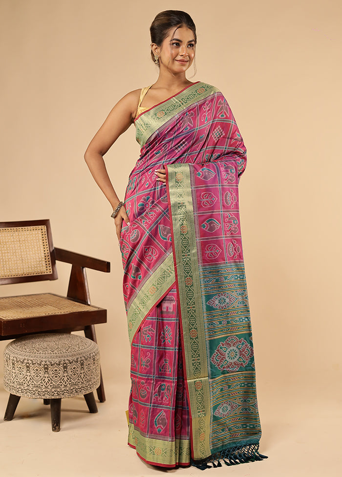 Purple Dupion Silk Saree With Blouse Piece