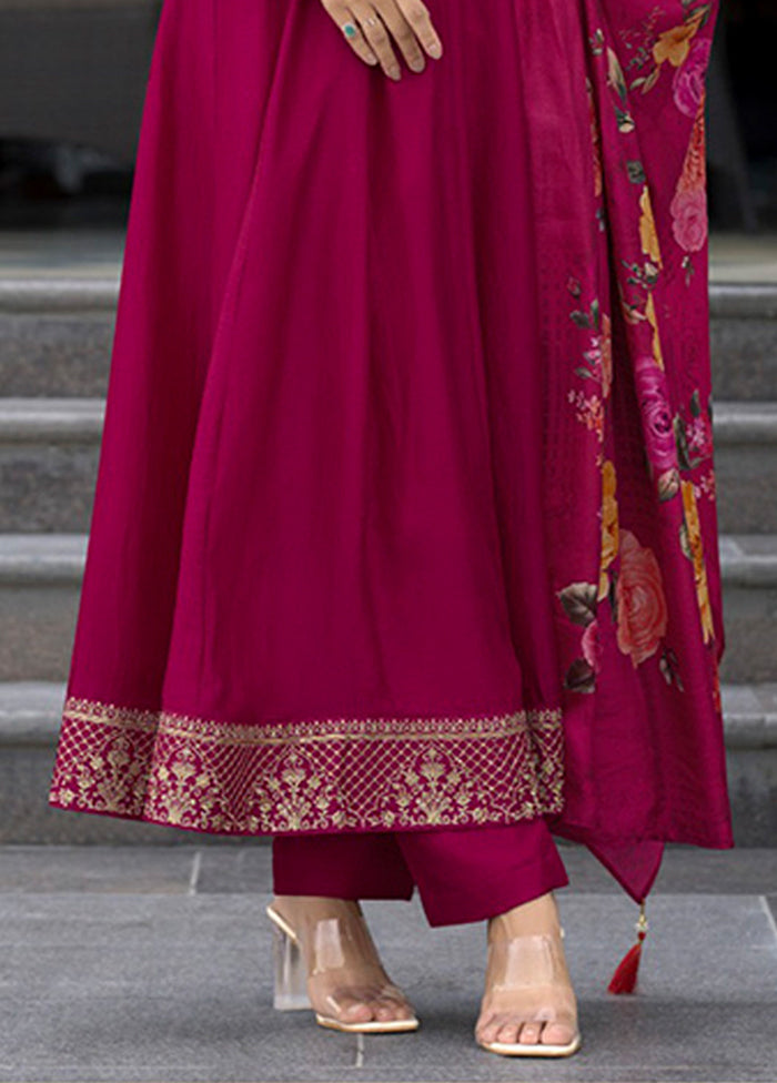 3 Pc Pink Silk Suit Set