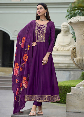 3 Pc Purple Silk Suit Set
