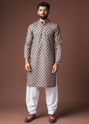 Black Silk Kurta & Pajama Set