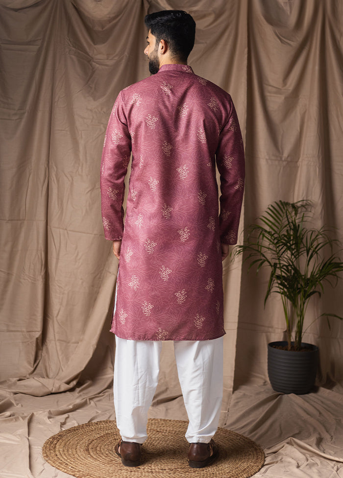 Purple Silk Kurta & Pajama Set