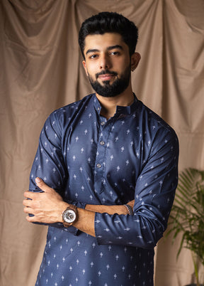 Blue Silk Kurta & Pajama Set