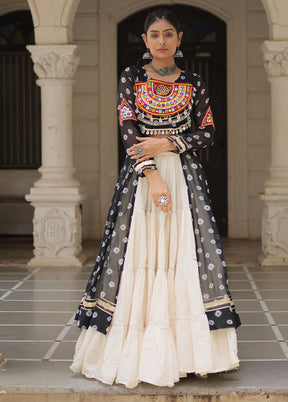 Cream Cotton Lehenga Set