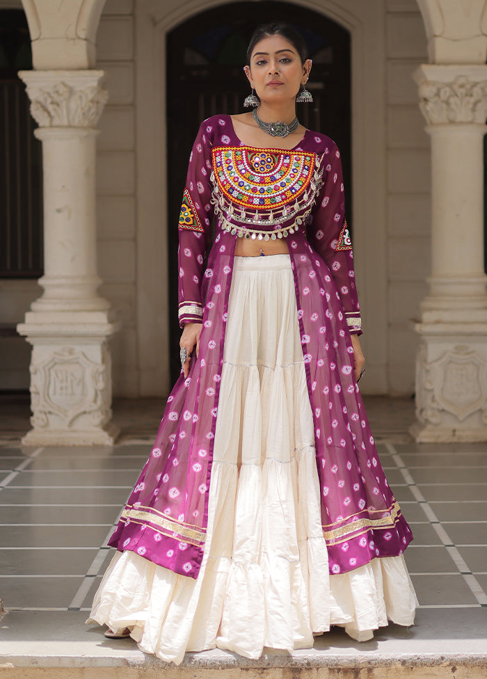 Cream Cotton Lehenga Set